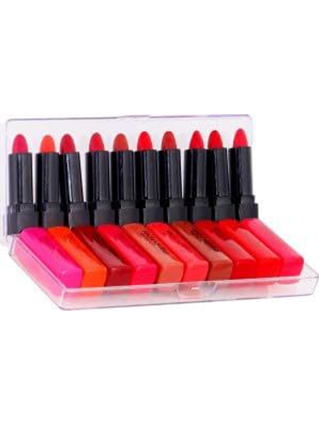 

YELGO Set Of 10 Multicolor Matte Mini Long Lasting Pocket Lipstick, Multi