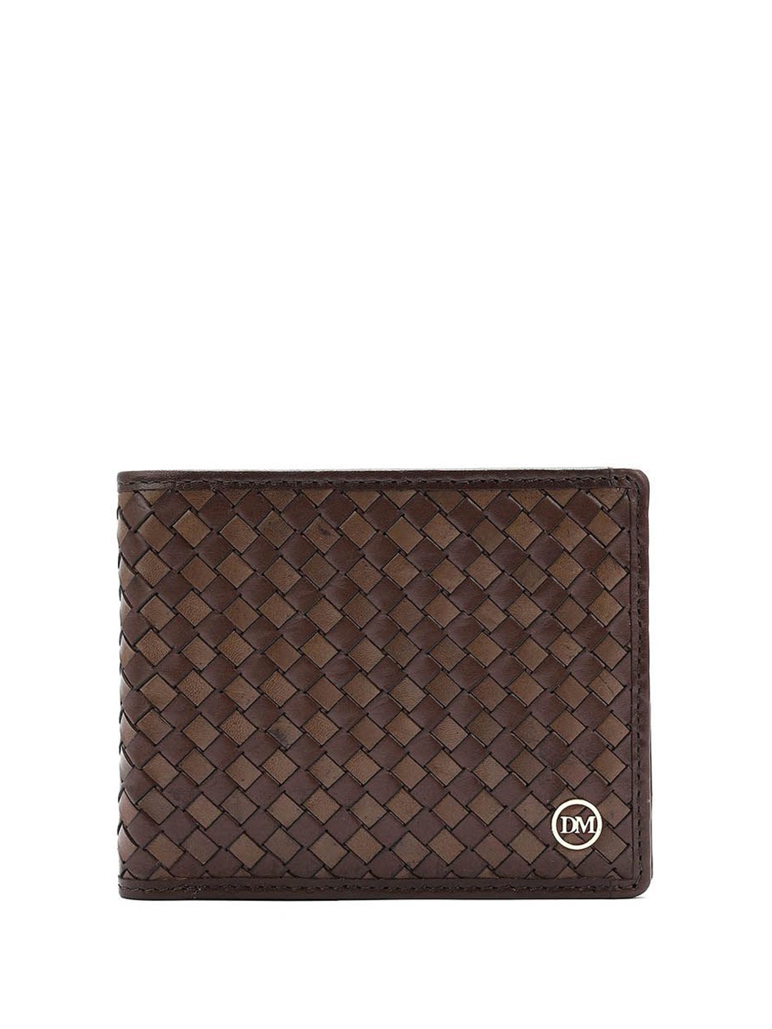 

Da Milano Men Textured Leather Two Fold Wallet, Brown