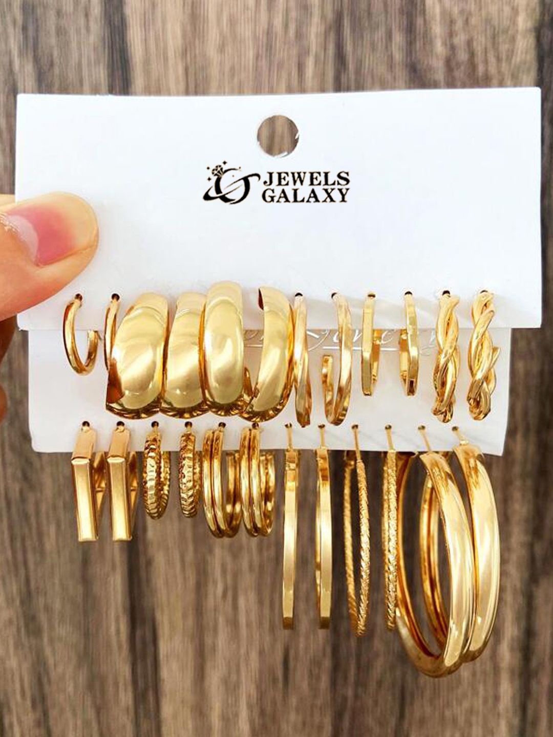 

Jewels Galaxy Contemporary Half Hoop Earrings, Gold