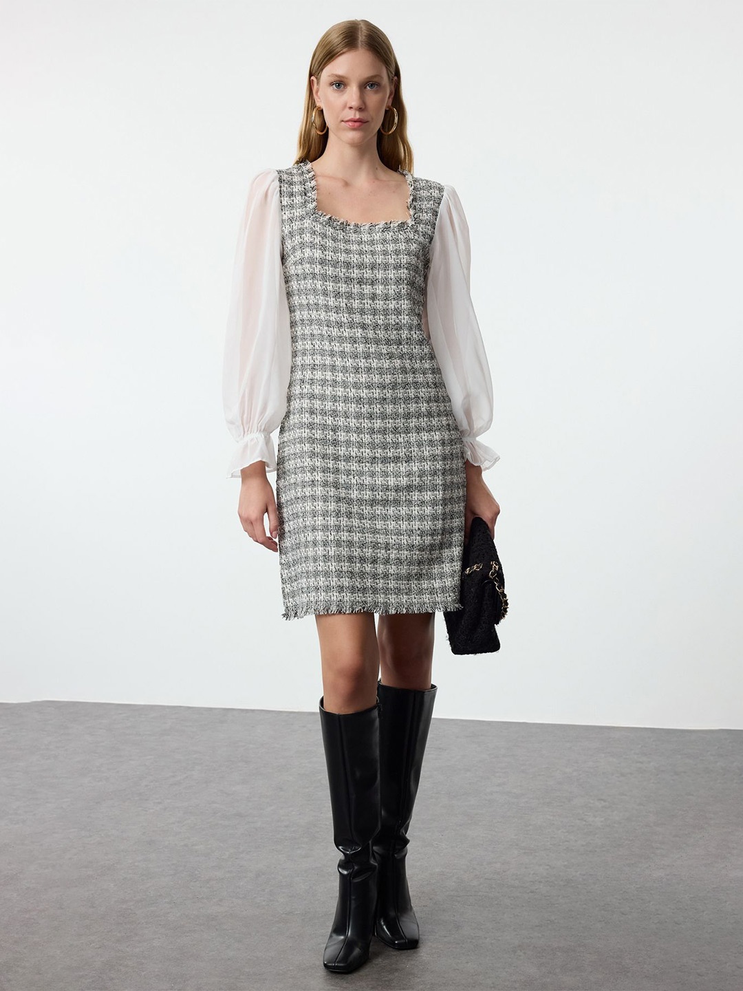 

Trendyol Checked A-Line Dress, Na