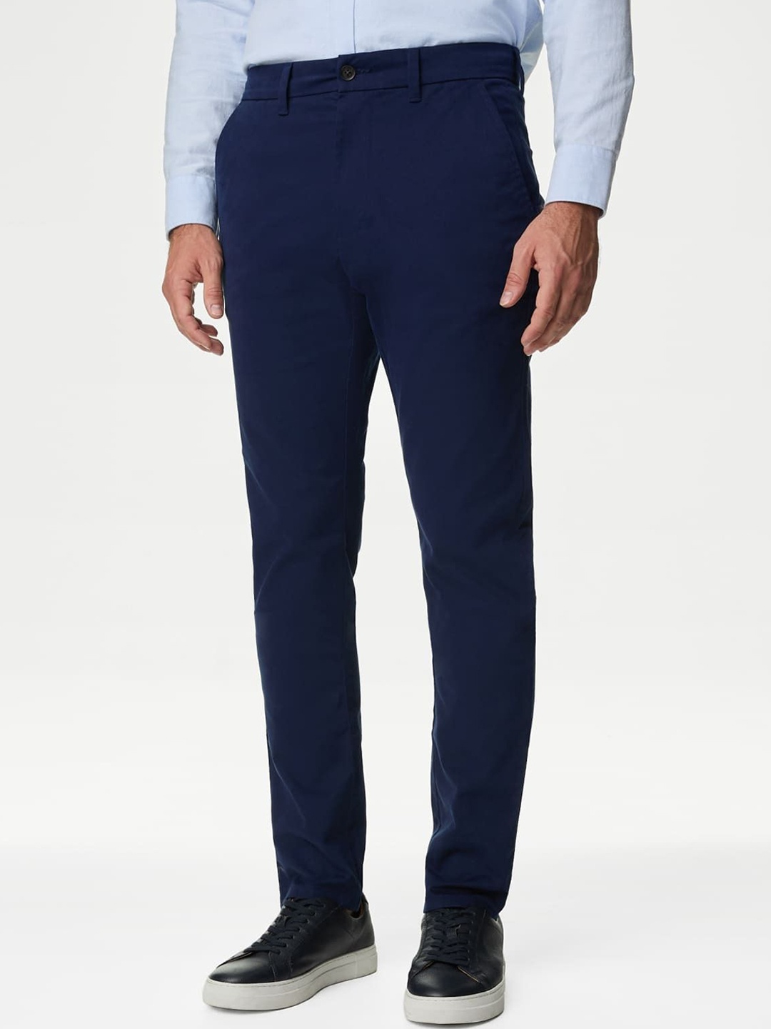 

Marks & Spencer Men Slim Fit Trousers, Navy blue