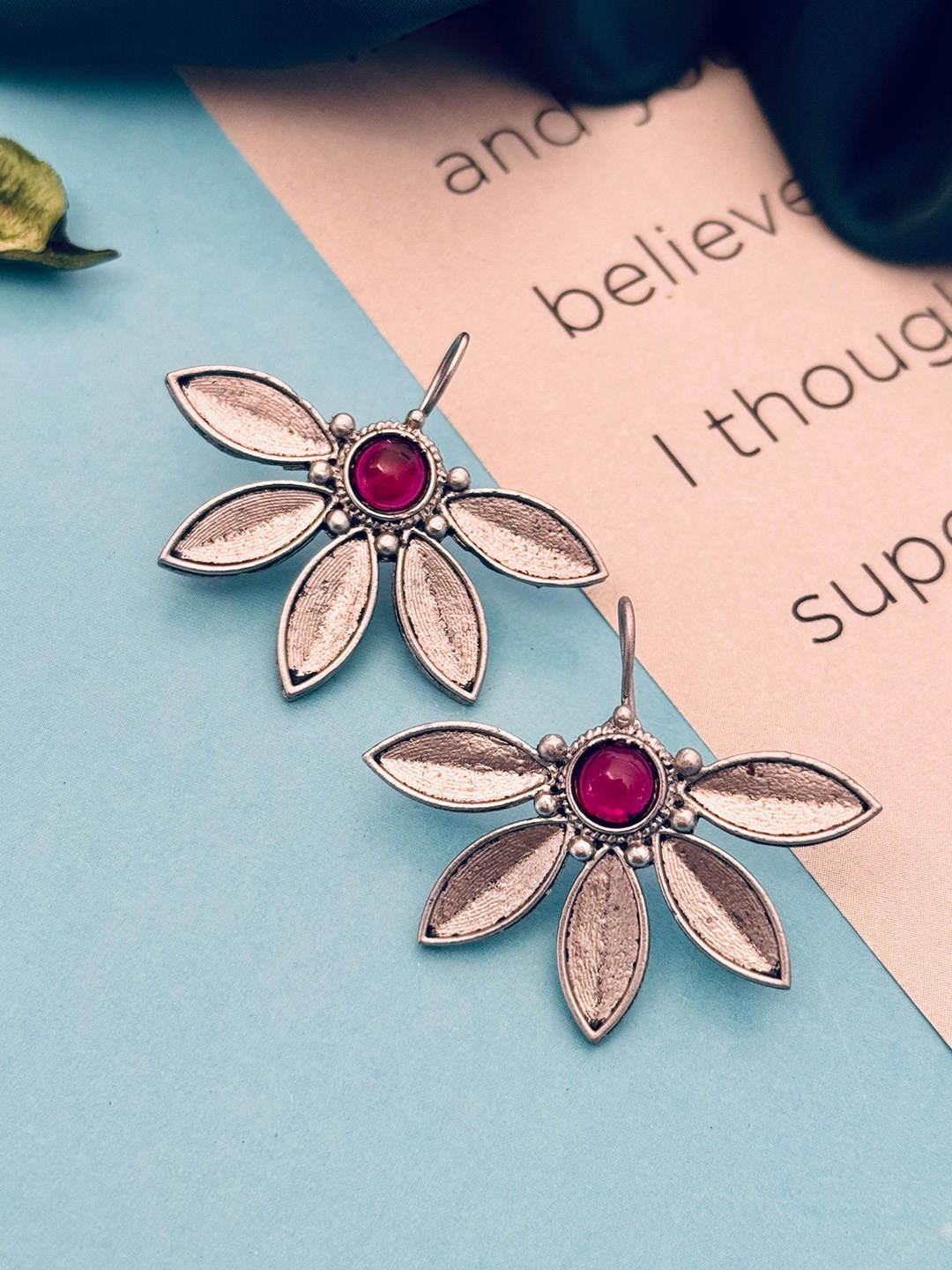 

Sangria Silver Plated Stone Studded Earrings