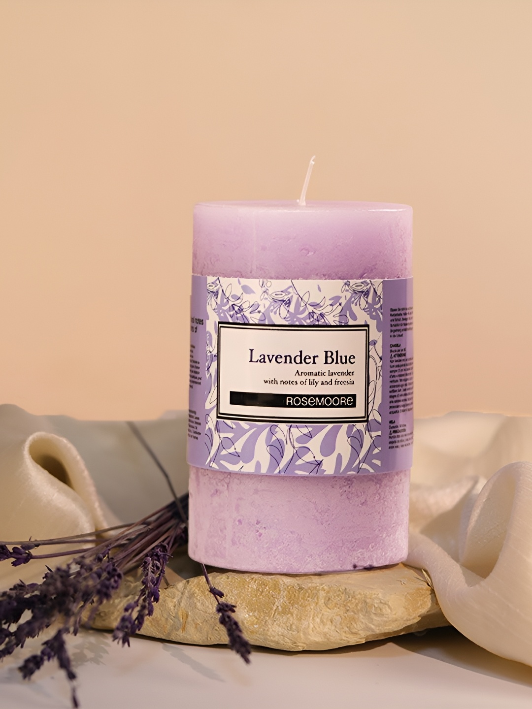 

ROSEMOORe Lavender Blue Scented Pillar Candle
