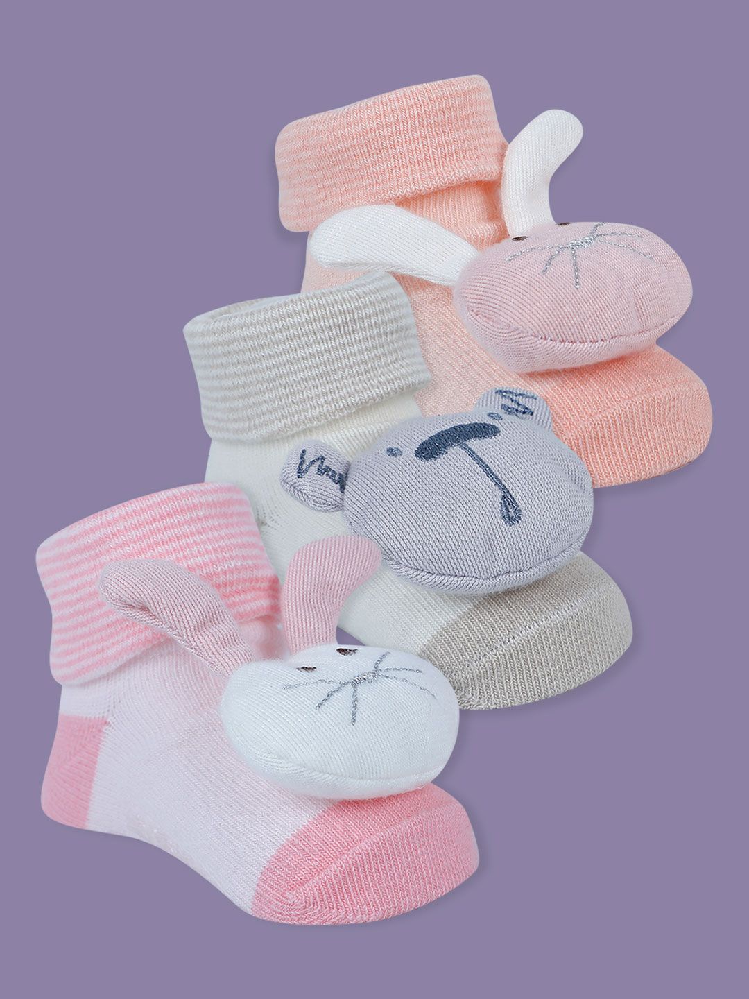 

Baby Moo Girls Cotton Booties, Pink