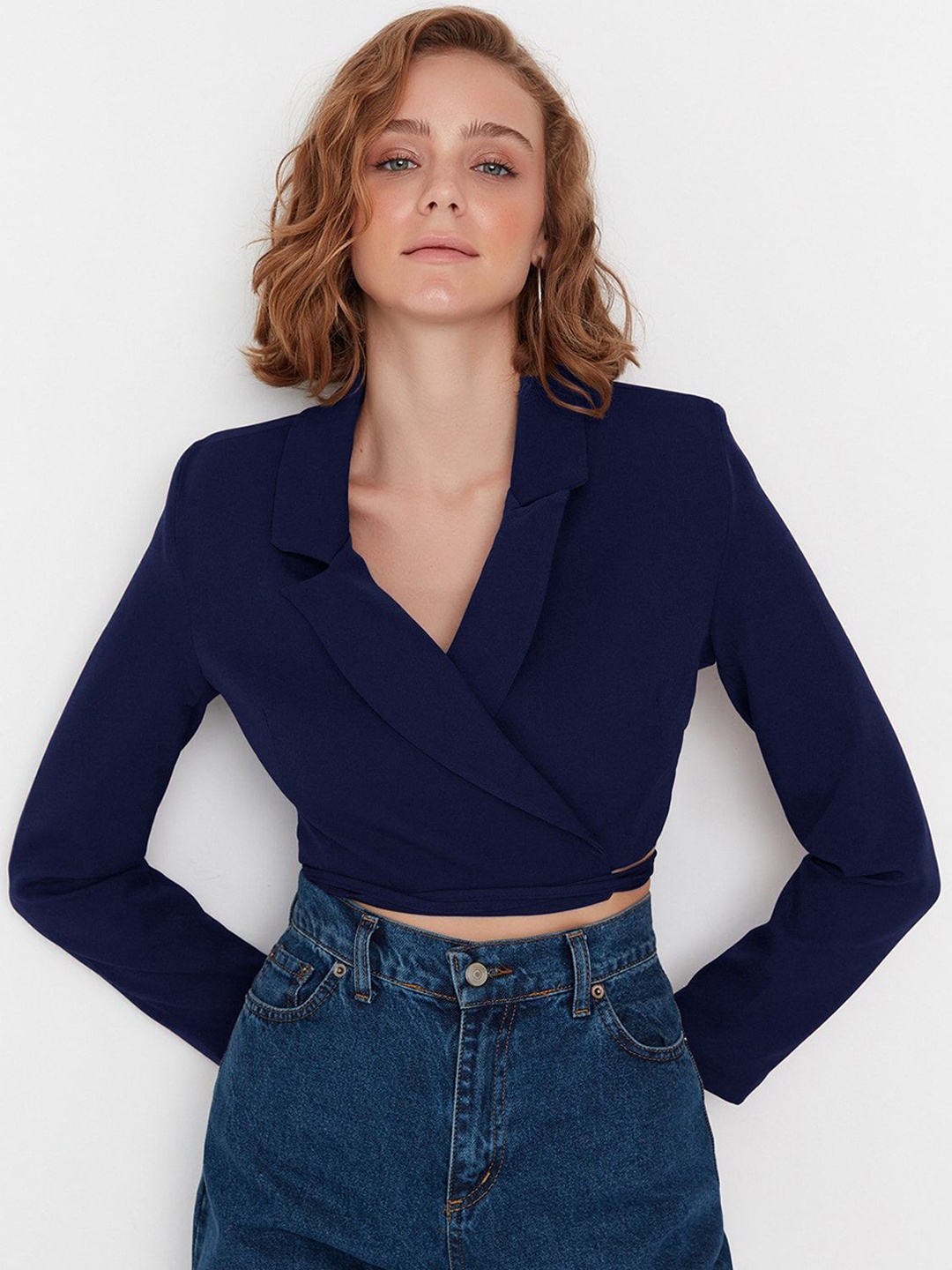 

Trendyol Women Crop Tailored Jacket, Na