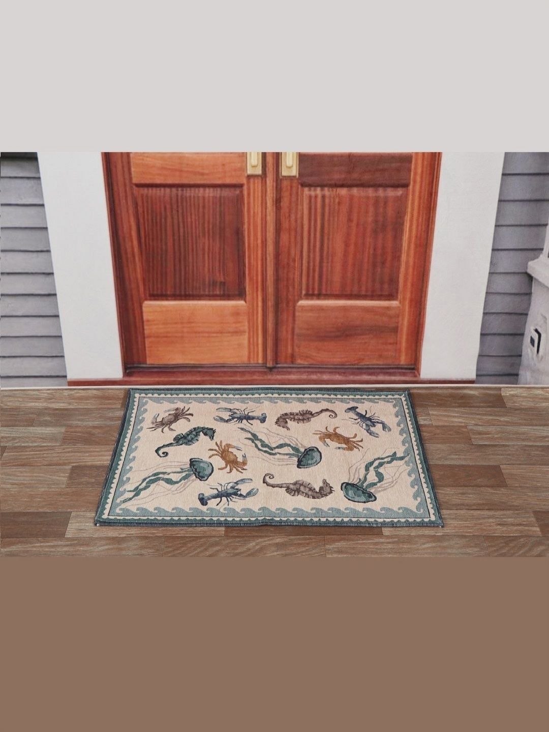 

BELLA TRUE Blue Printed Anti-Skid Doormats