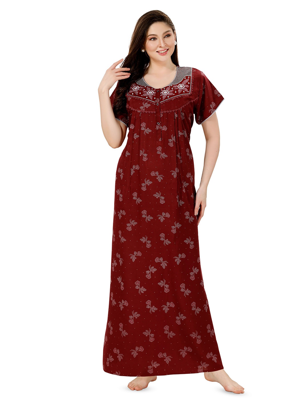 

Soulemo Printed Maxi Nightdress, Red