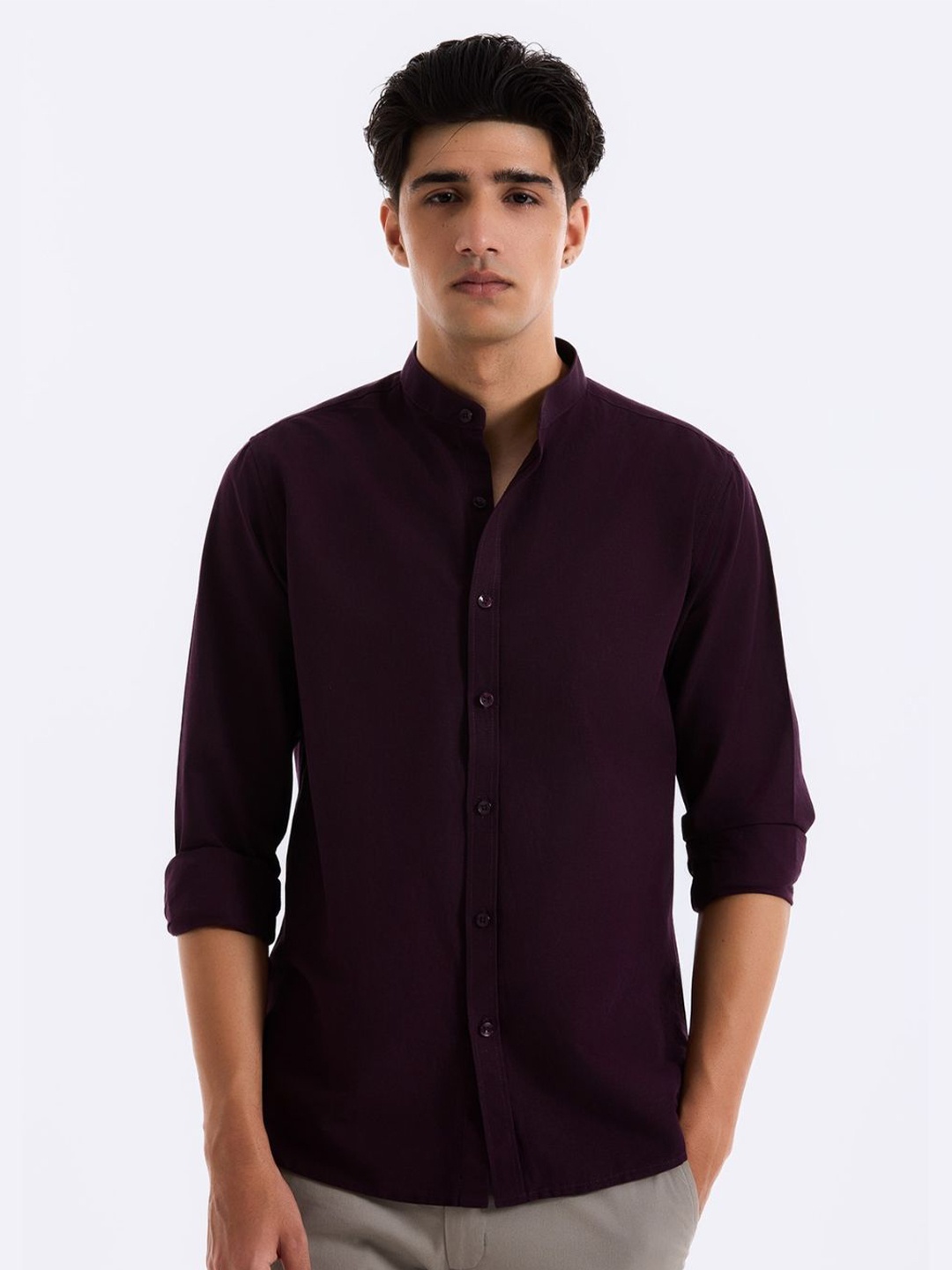 

Beyours Men Standard Opaque Casual Shirt, Maroon