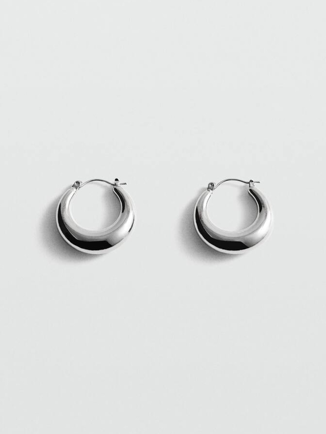 

MANGO Circular Hoop Earrings, Silver