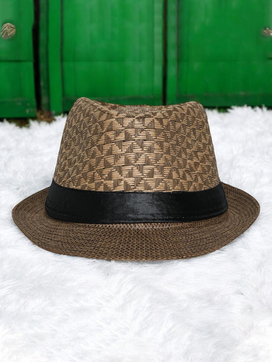 

CHOKORE Women Brown Self Design Sun Hat