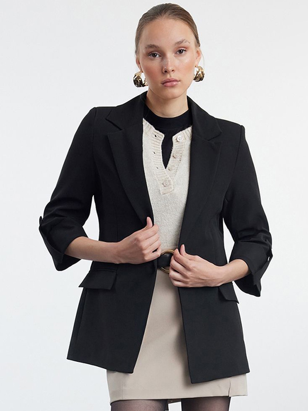 

Trendyol Women Longline Open Front Jacket, Na