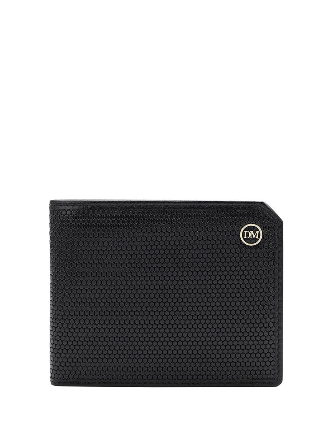 

Da Milano MenTextured LeatherTwo Fold Wallet, Black