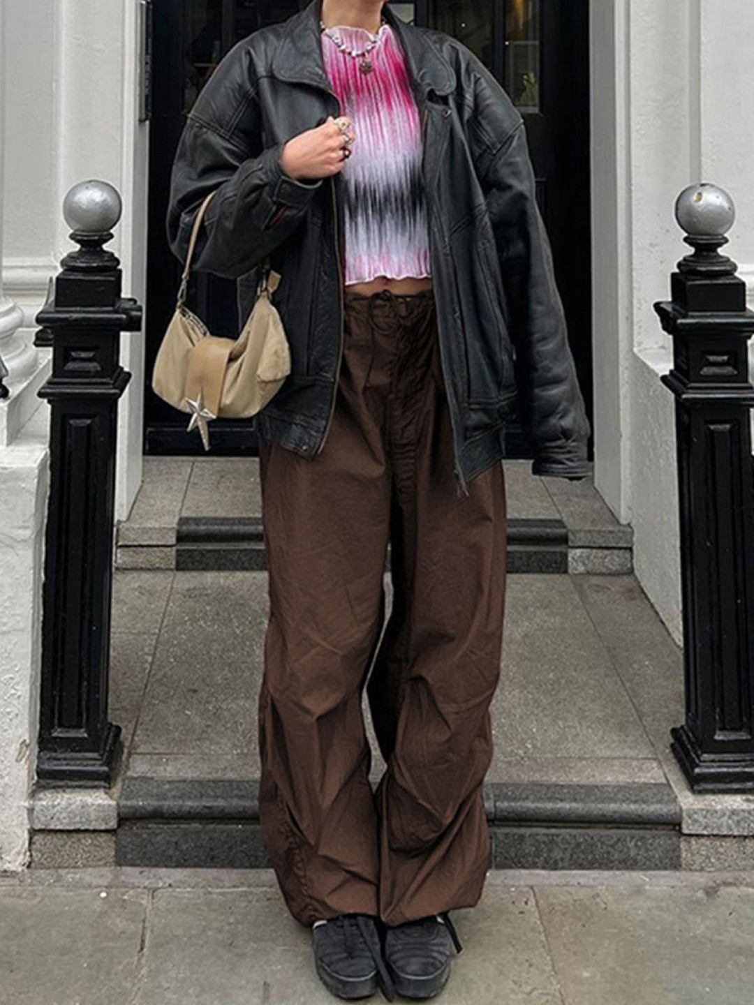

KPOP Women Solid Original Trousers, Brown