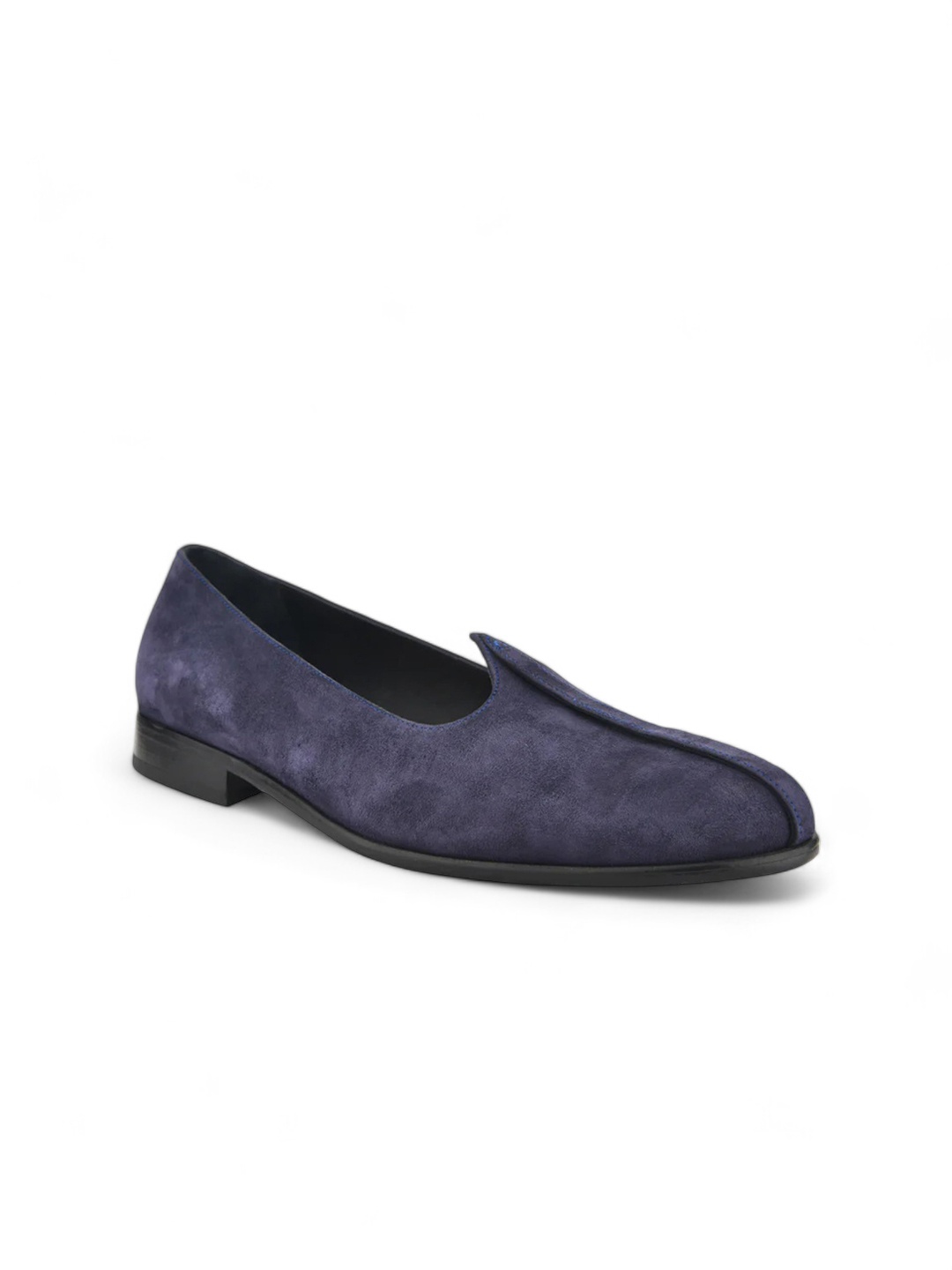 

Wolvenmilano Men Woven Design Suede Mojaris, Navy blue