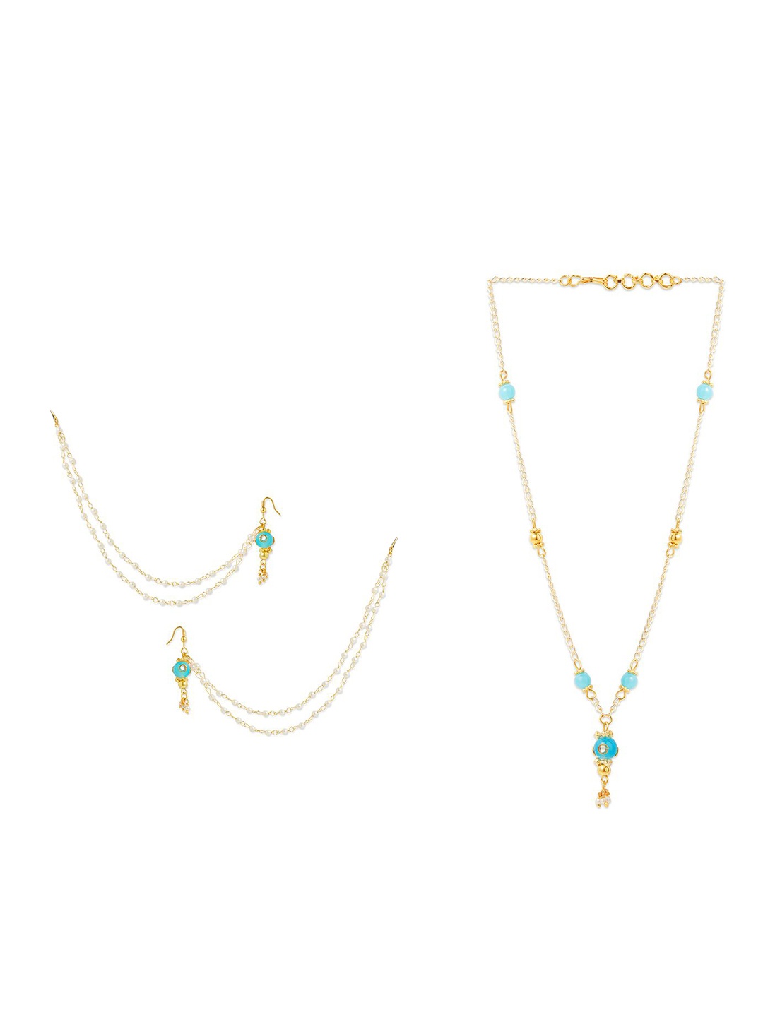 

RIBBON CANDY Beaded Jewellery Set, Gold