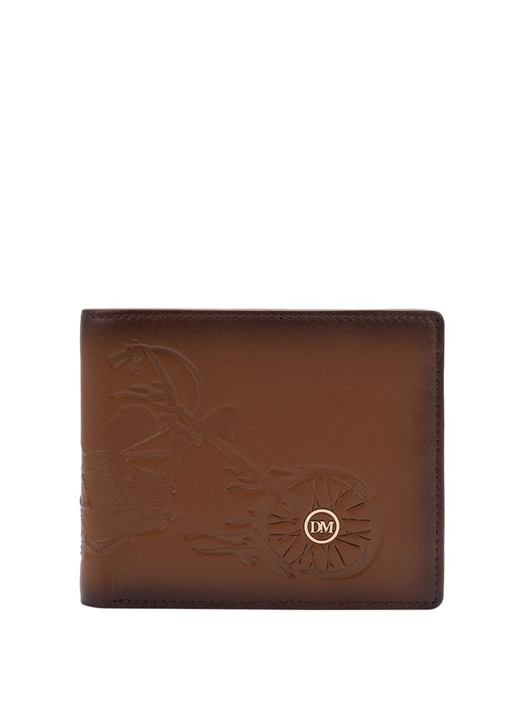 

Da Milano Men Textured Leather Two Fold Wallet, Brown