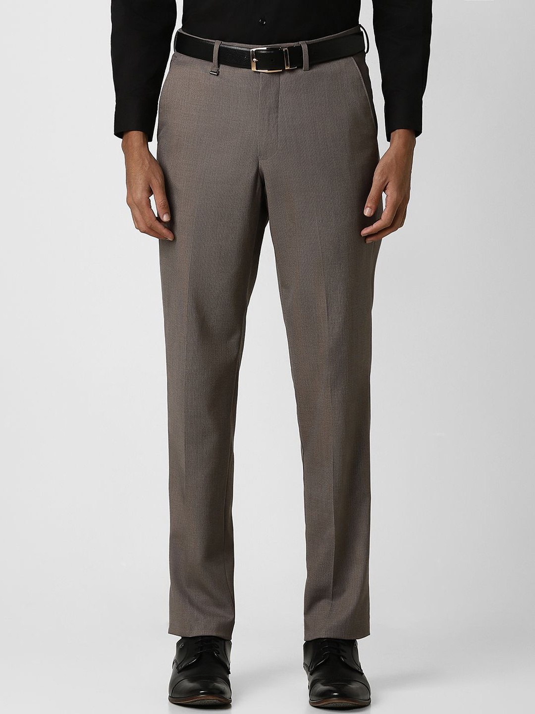 

Van Heusen Men Checked Formal Trousers, Grey