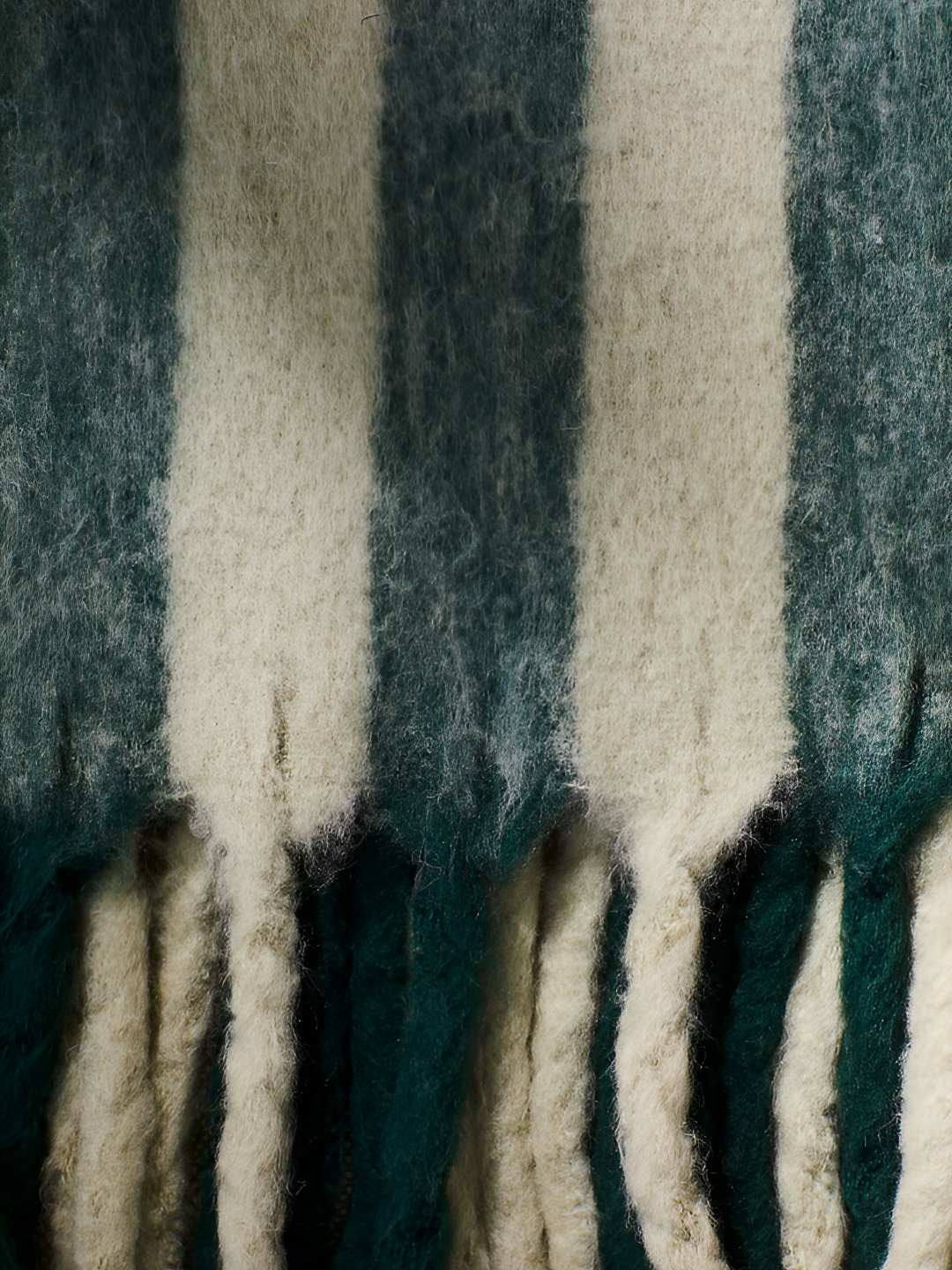 

H&M Green & Cream Patterned Wool Blend Blanket