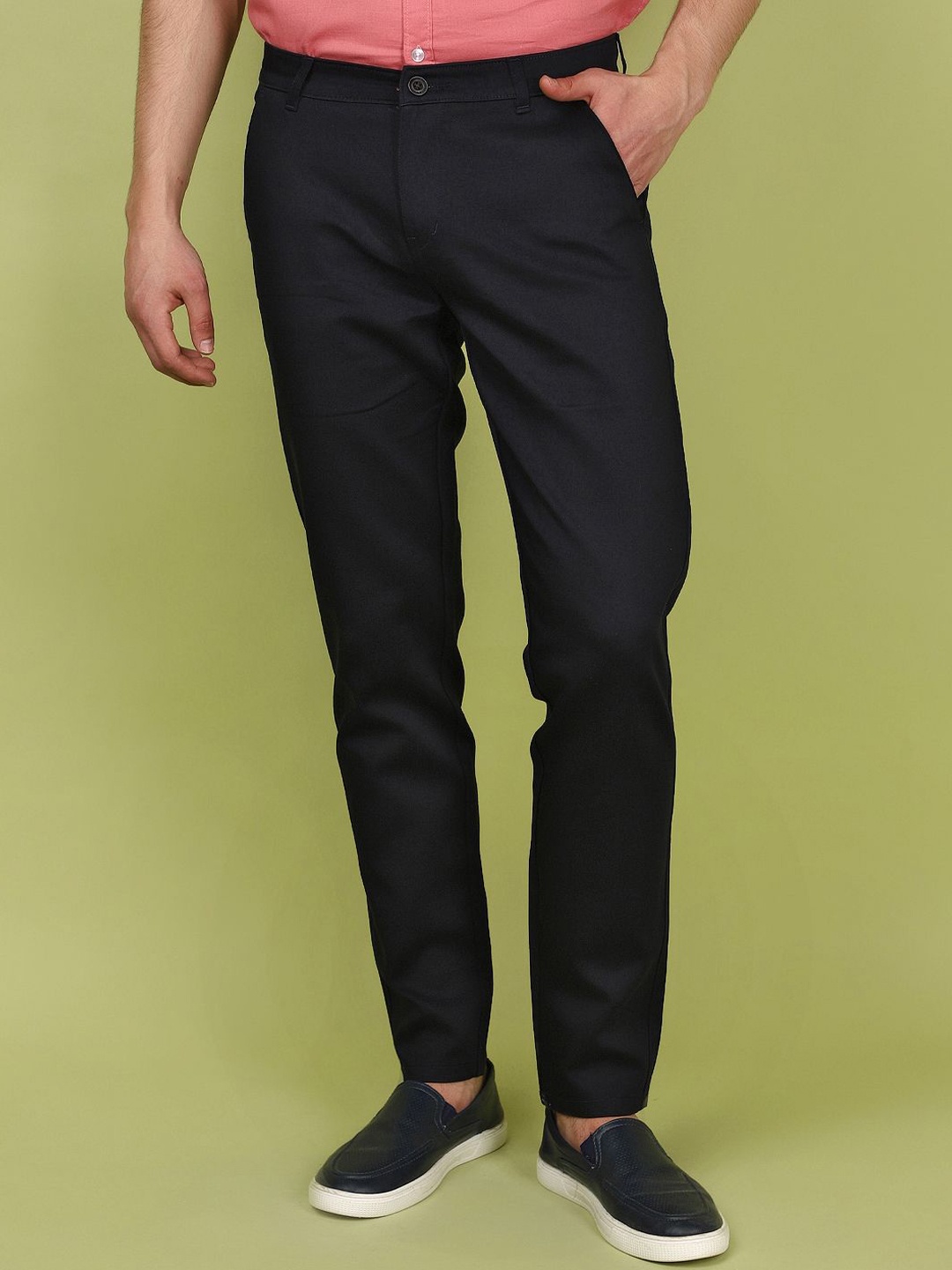 

V-Mart Men Slim Fit Trousers, Navy blue