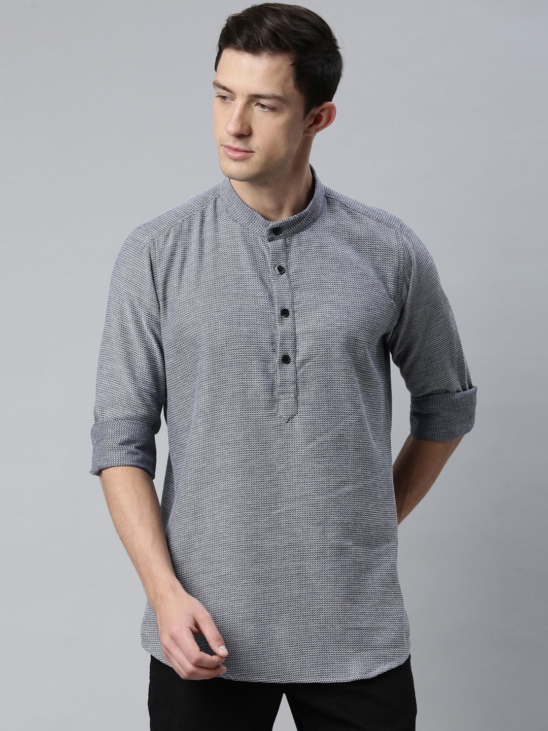 

Cross Court Men Kurta, Grey