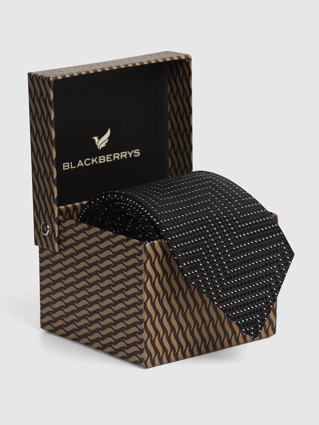 

Blackberrys Men Woven Design Broad Tie, Black