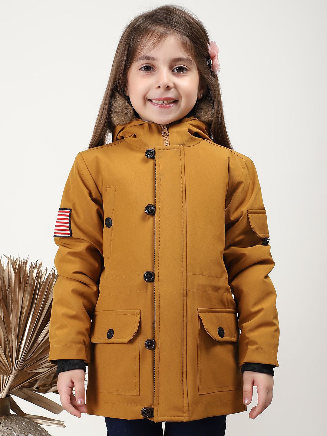 

HOUSE OF VEDAS Girls Lightweight Tailored Jacket, Mustard