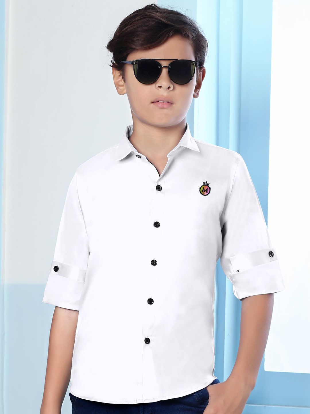 

MashUp Boys Classic Opaque Casual Shirt, White
