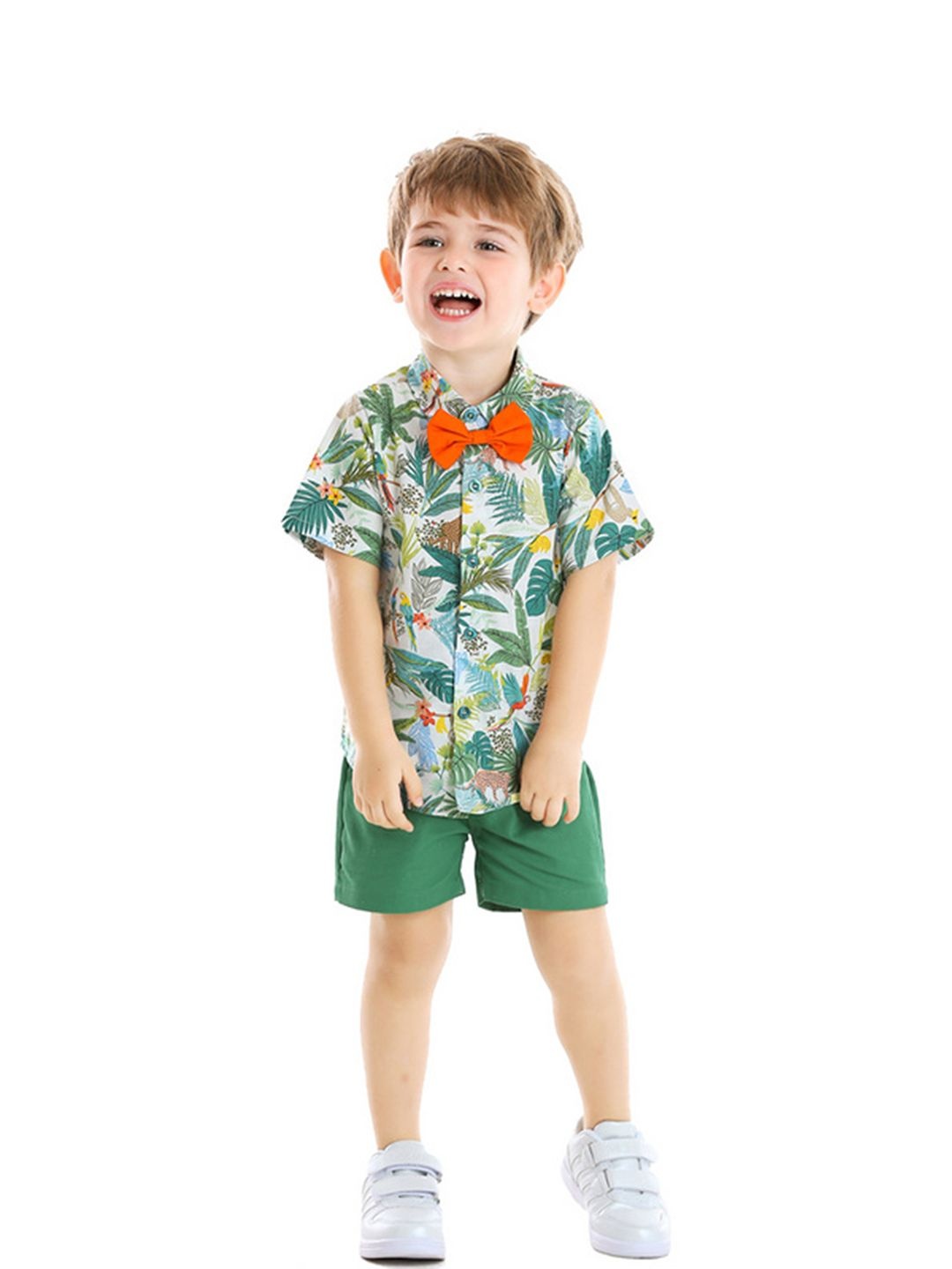 

JC SPARKLE Boys Printed Shirt with Shorts, Green