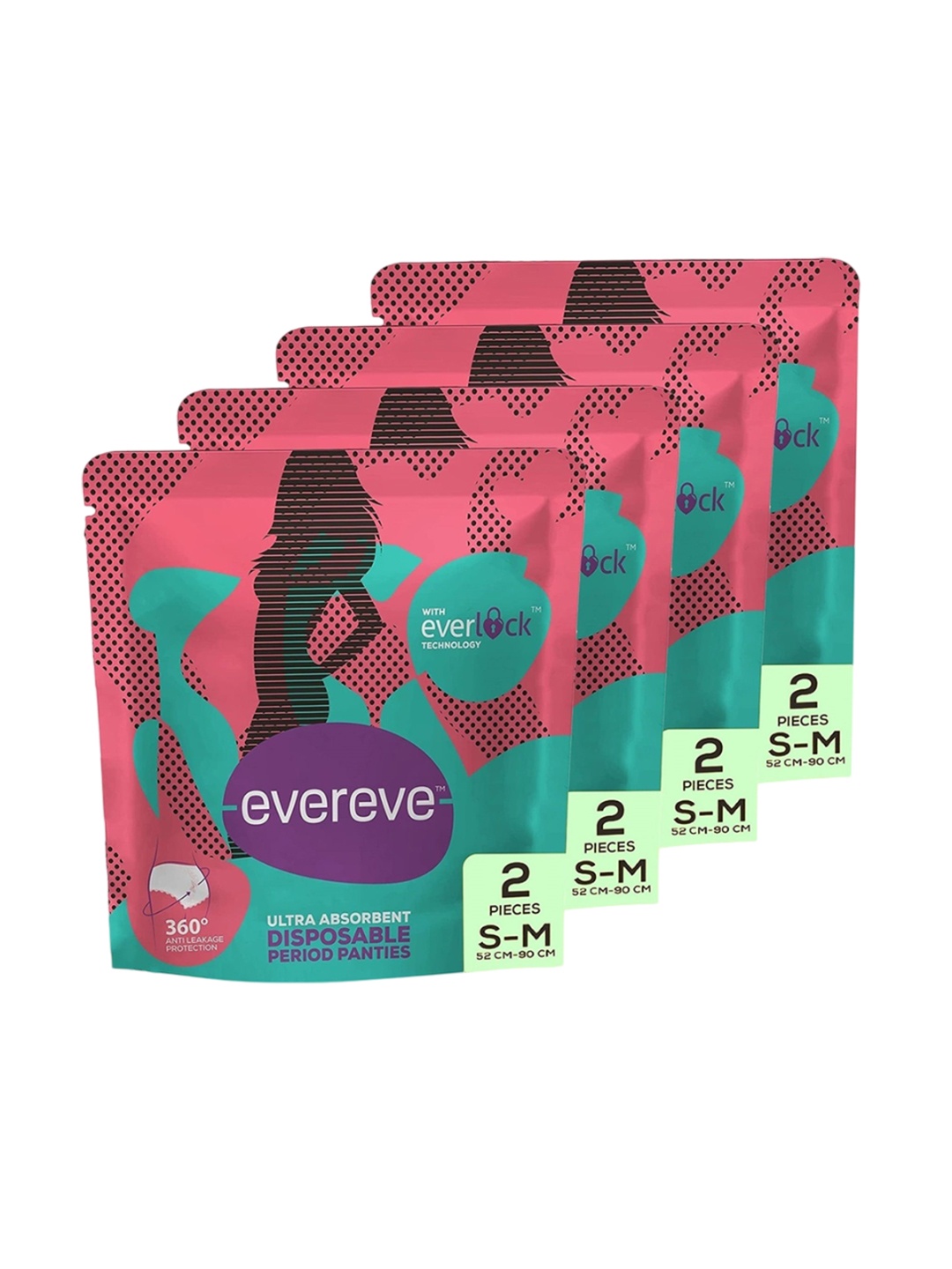

EverEve Pack Of 4 Ultra Absorbent Disposable Period Panties S-M, White