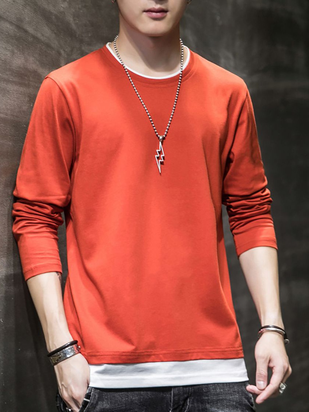 

StyleCast x Revolte Men Solid Round Neck Cotton T-shirt, Red