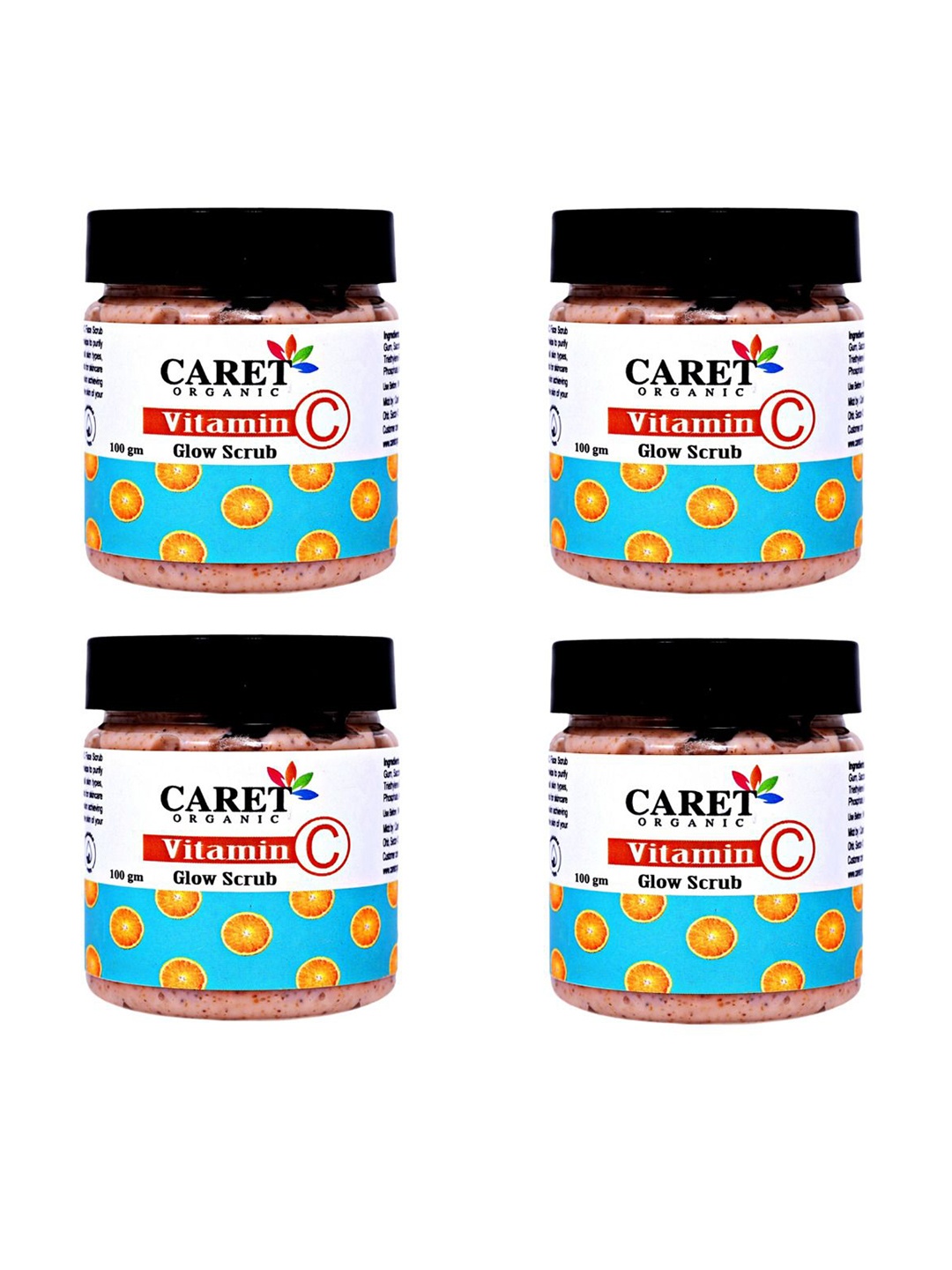

CARET ORGANIC Set Of 4 Vitamin C Glow Scrub - 100 g Each, White