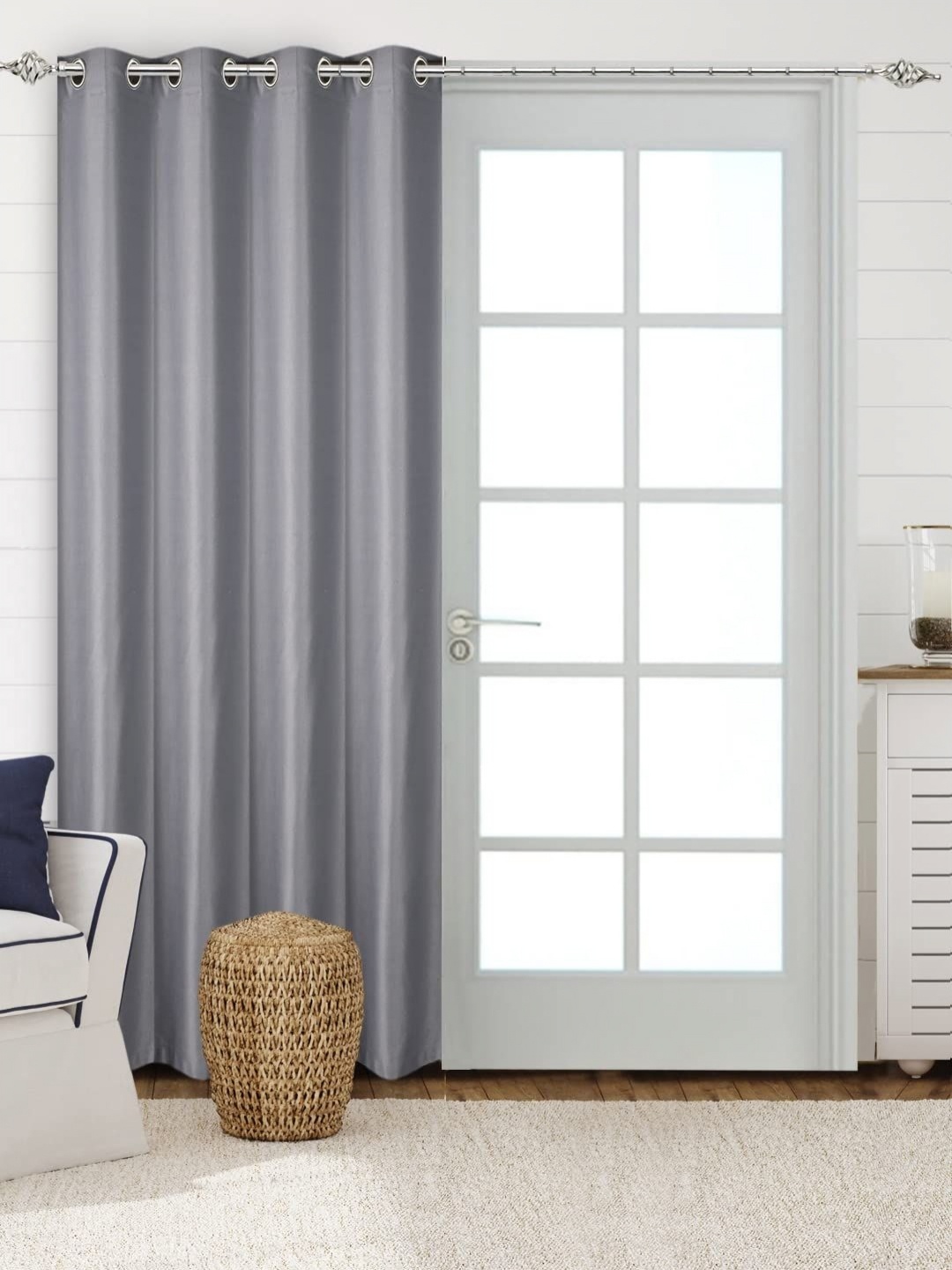 

Saral Home Grey Black Out Door Curtain