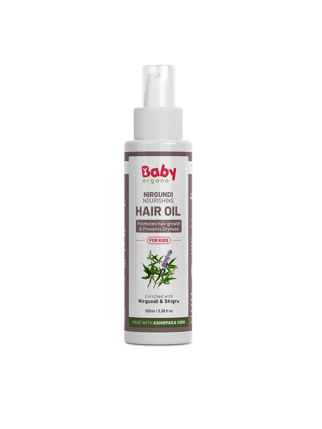 

BABYORGANO Kids Nirgundi Nourishing Hair Oil-100ml, White