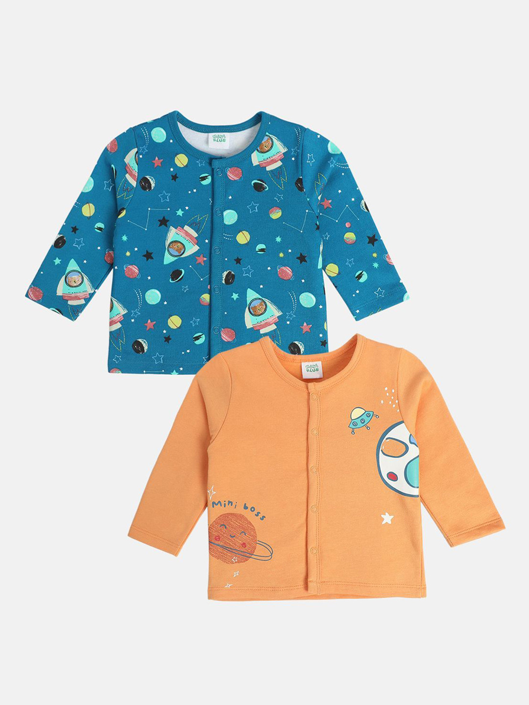 

MINI KLUB Kids-Boys Printed Jhabla Pack Of 2 VAN- 27NBFV657-Multi, Blue