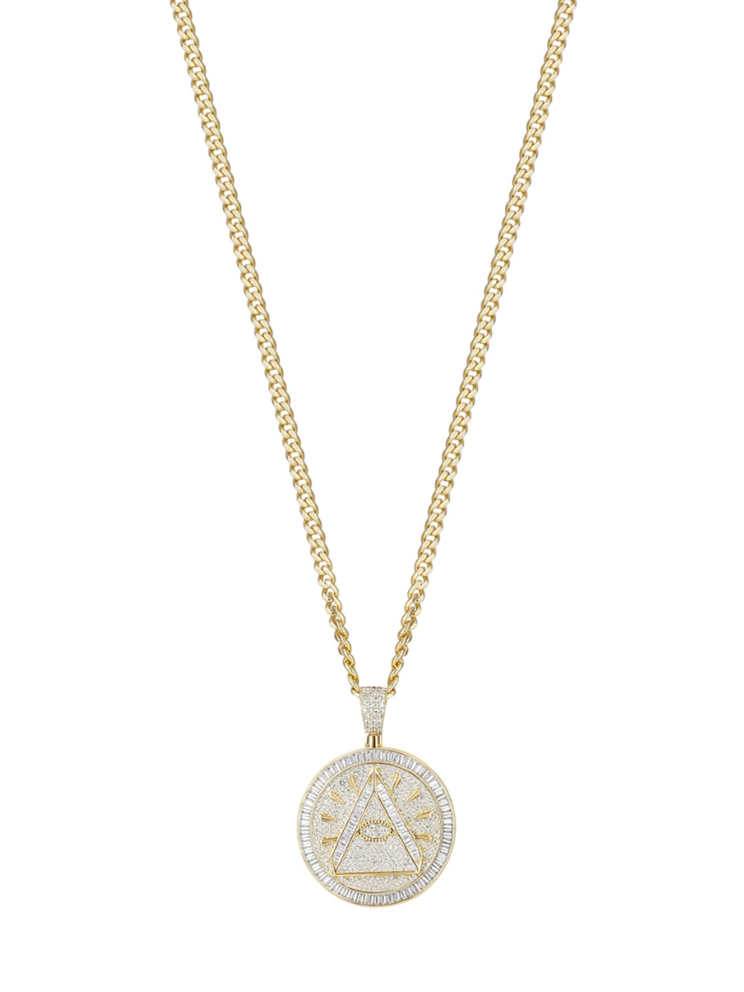 

WRAPGAME INDIA Gold-Plated Eye Of God Circular Pendant with Chain