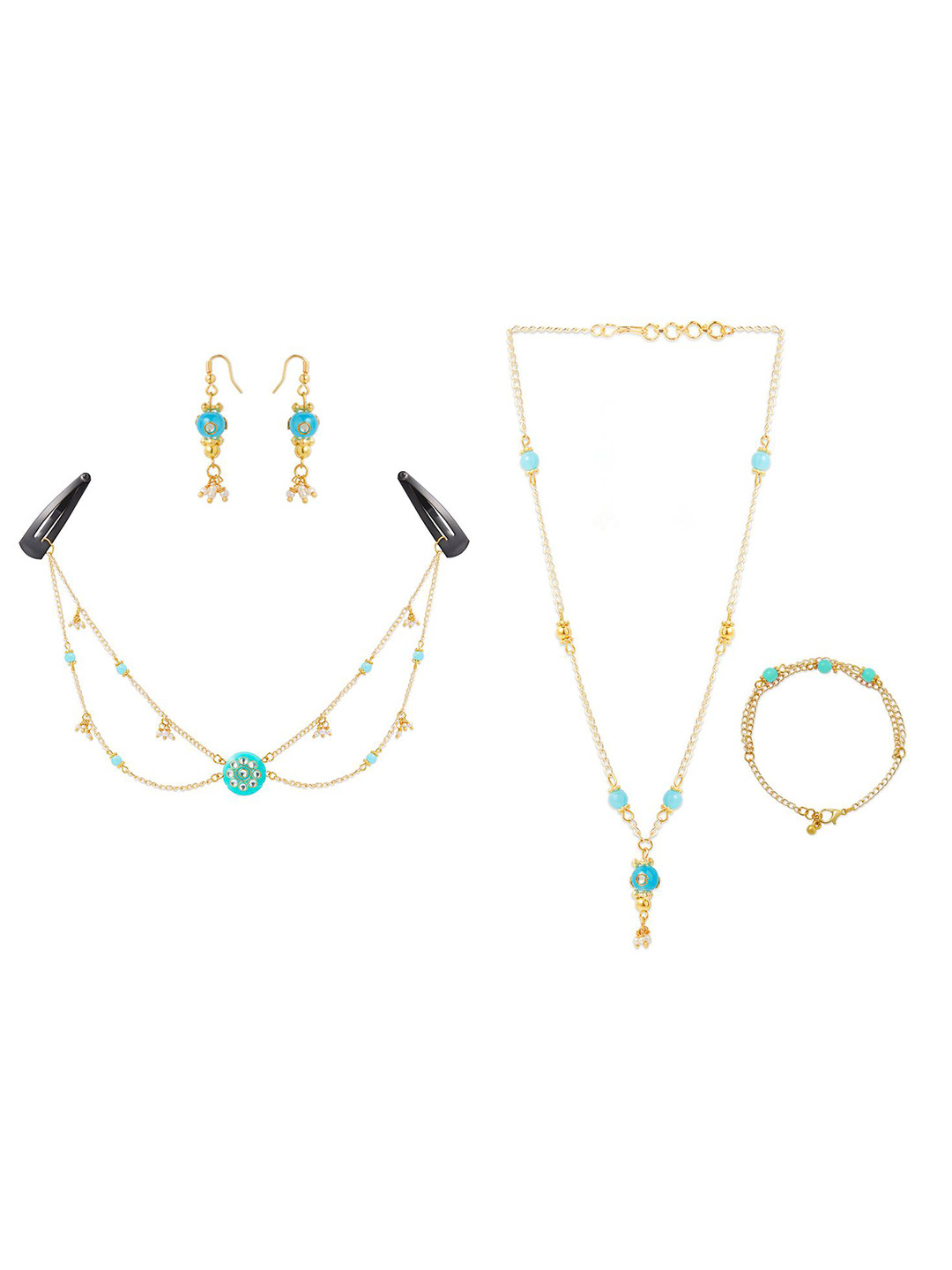 

RIBBON CANDY Beaded Jewellery Set, Sea green