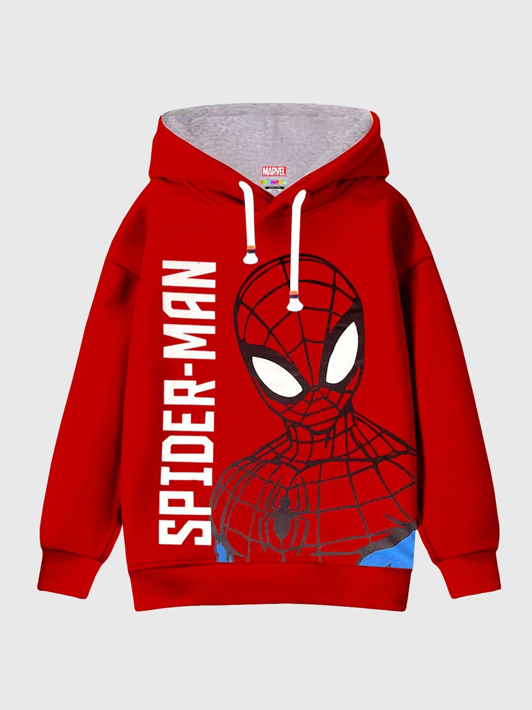 

KUCHIPOO Boys Graphic Printed Hood Fleece Pullover Sweatshirt, Red