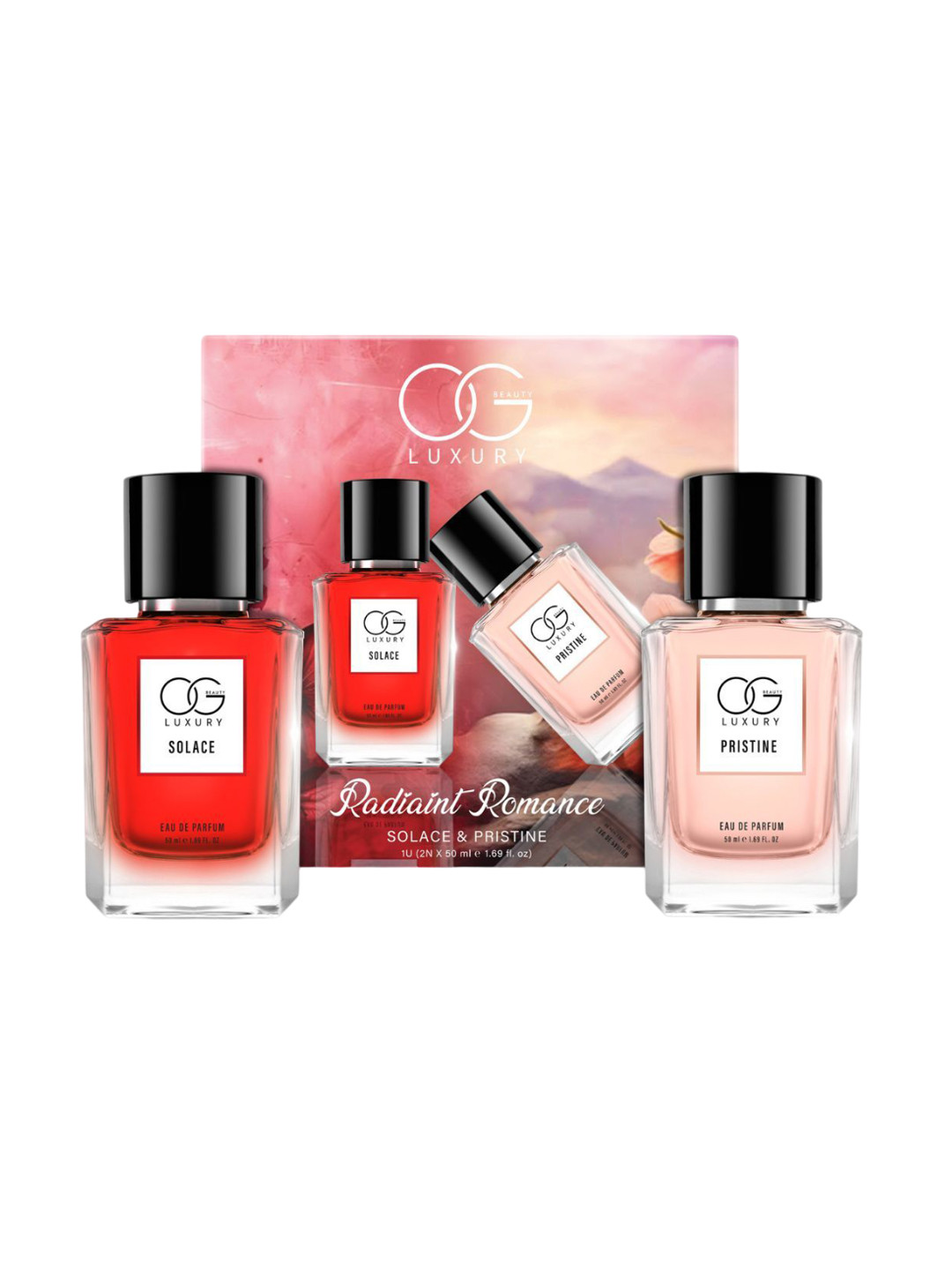 

OG BEAUTY LUXURY Set Of 2 Solace & Pristine Long Lasting Eau De Parfum 50 ml, Red