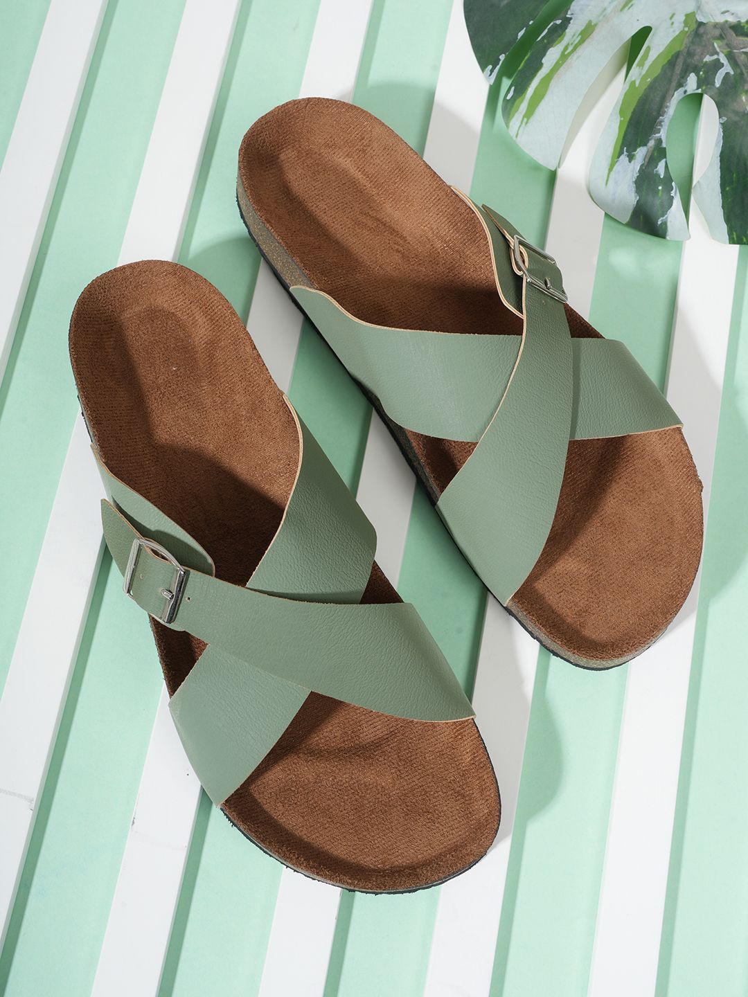 

MOZAFIA Women Open Toe Flats with Bows, Green