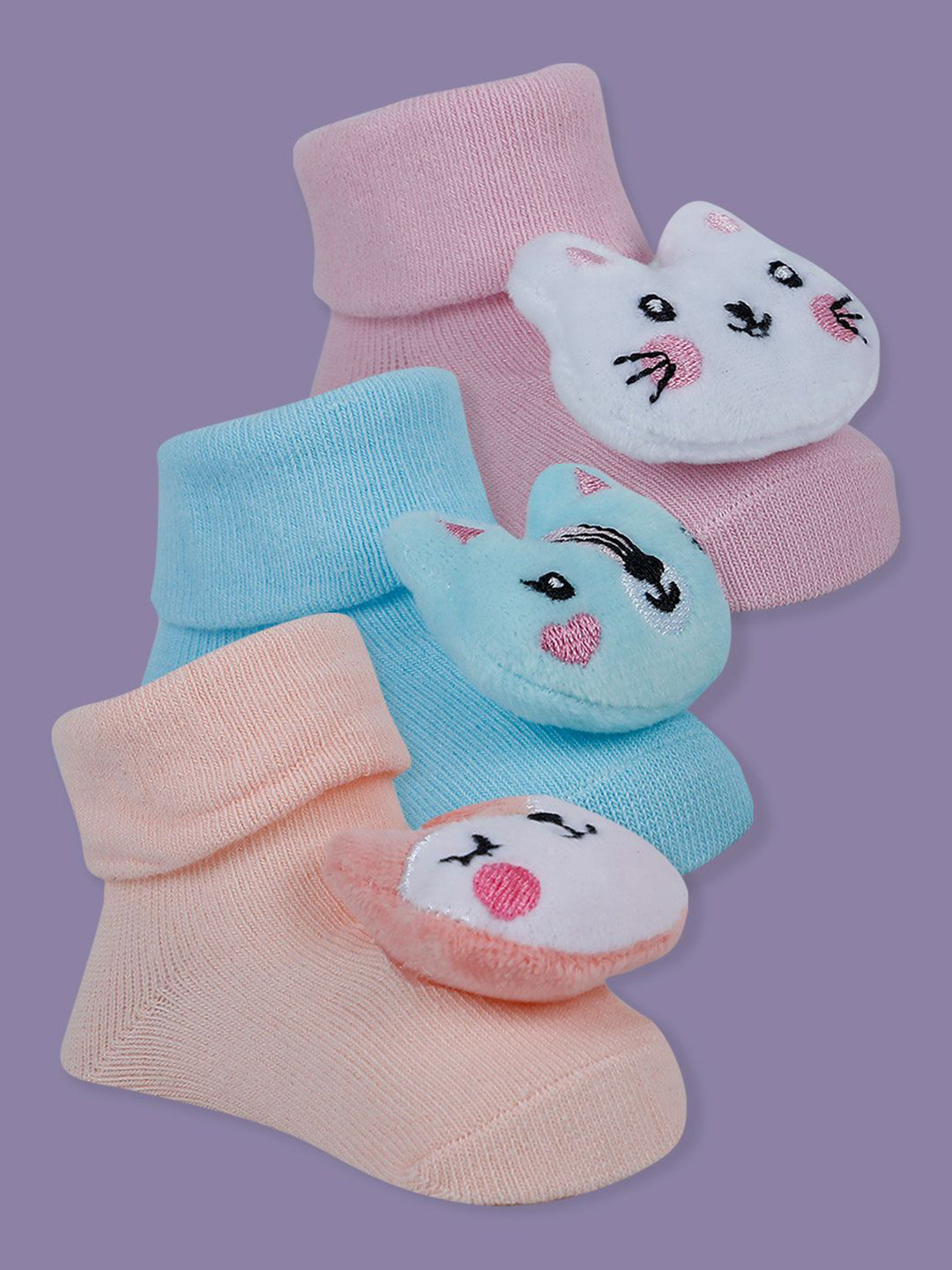 

Baby Moo Girls Cotton Booties, Peach
