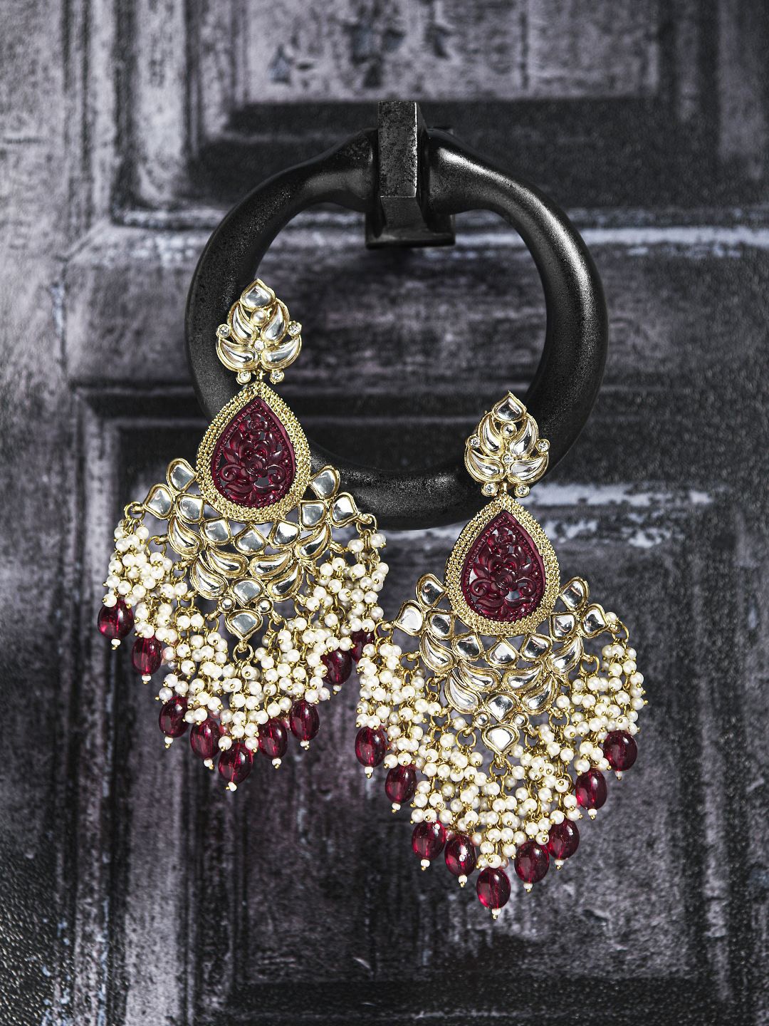

Kalakrith Milano Crystal Studded Contemporary Drop Earrings, Gold