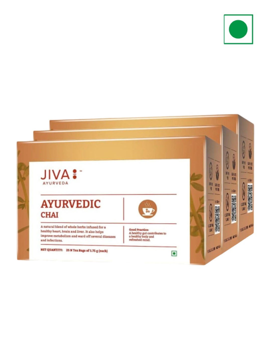 

Jiva Set Of 3 Ayurvedic Tea- 25N Each, White
