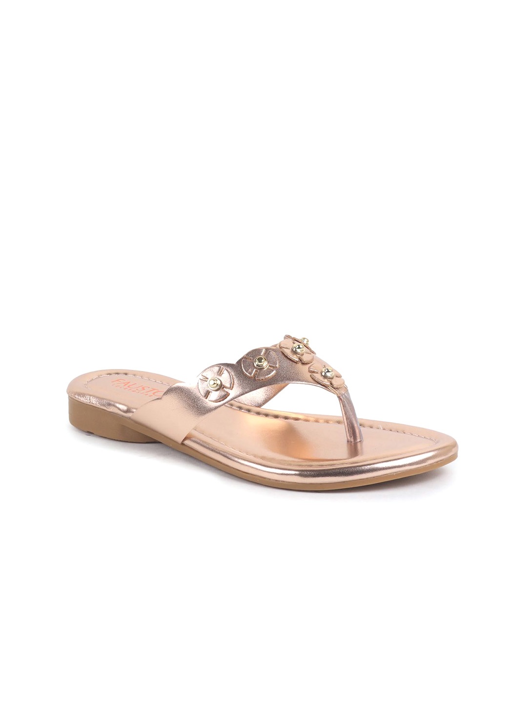 

FAUSTO Women Party T-Strap Flats, Rose
