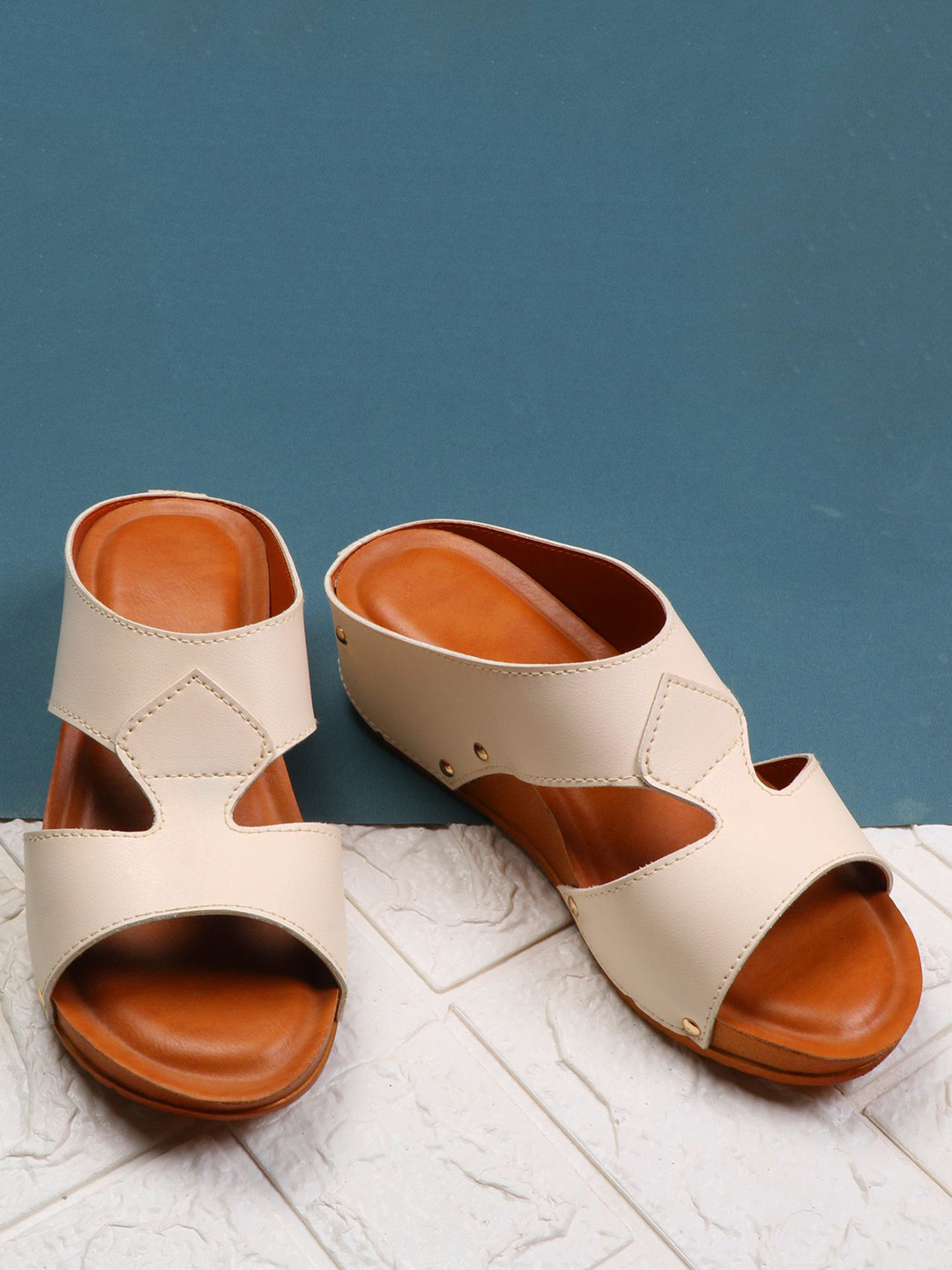 

STARTOES Wedge Sandals, Cream