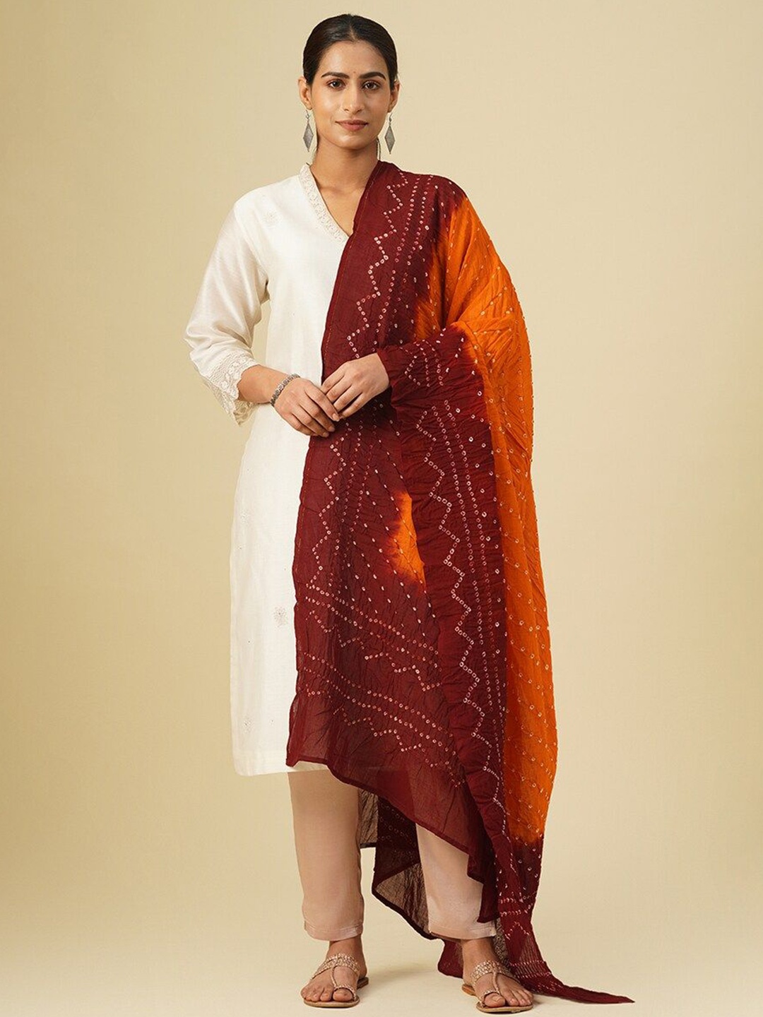 

JAYPORE Printed Dupatta, Mustard