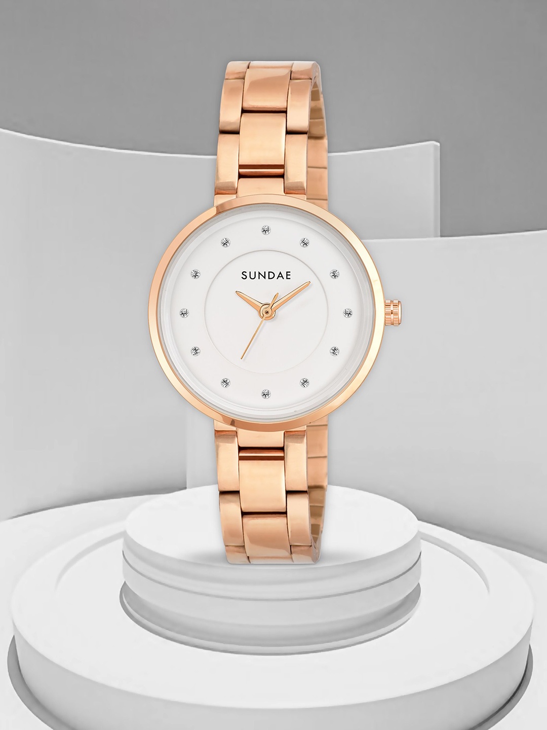 

SUNDAE Women Dial & Stainless Steel Bracelet Style Straps Analogue Watch 788546 NKT-FE-59, White