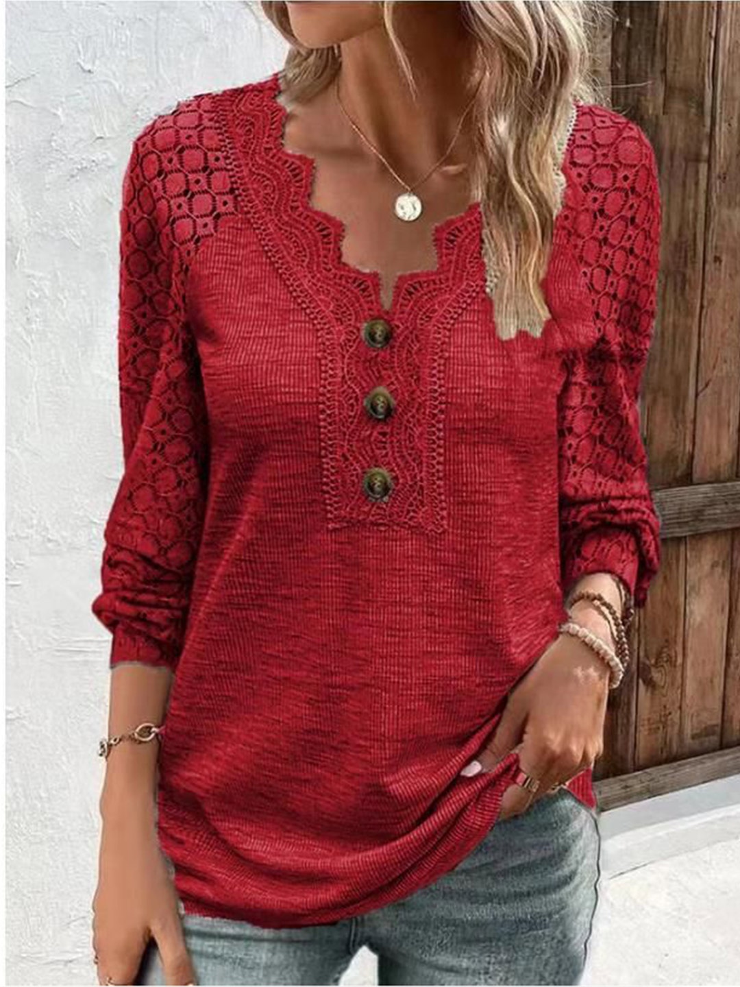 

StyleCast Shirt Style Top, Maroon