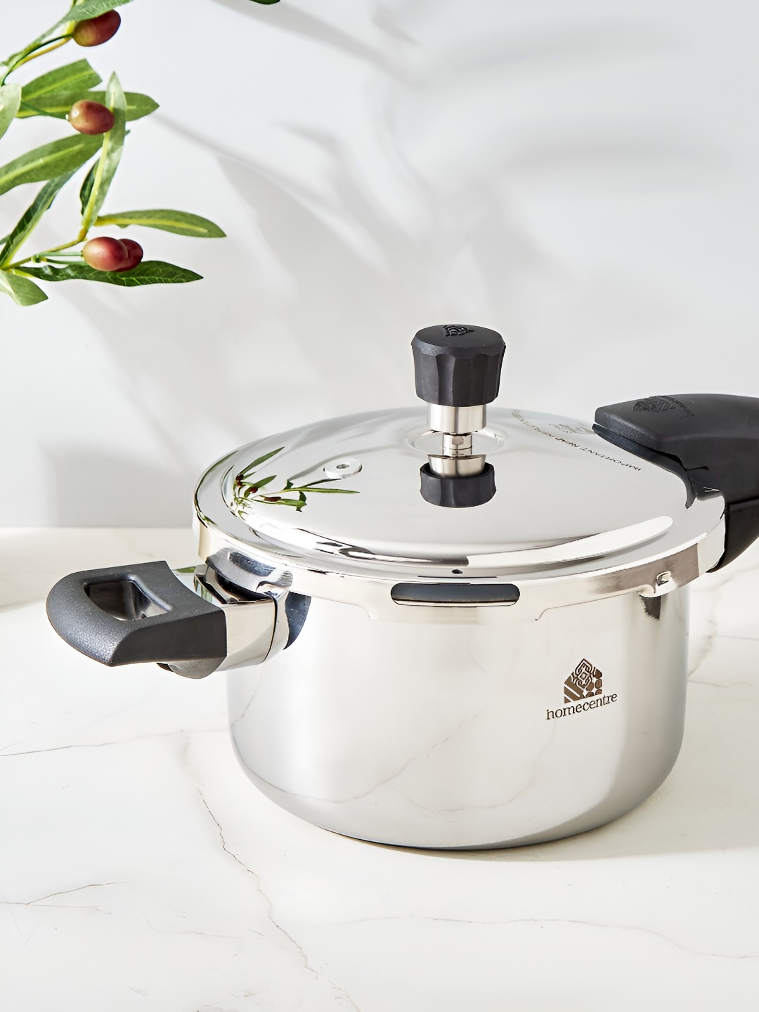 

Home Centre Silver-Toned Stainless Steel Pressure Cooker - 3L