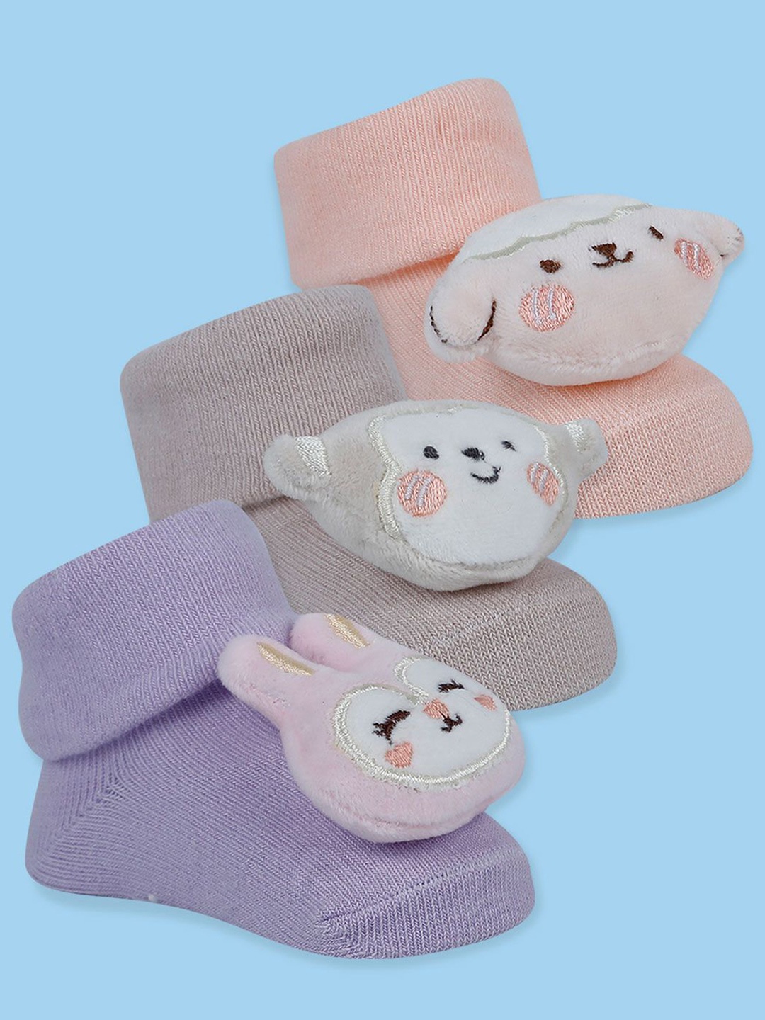 

Baby Moo Girls Cotton Booties, Purple
