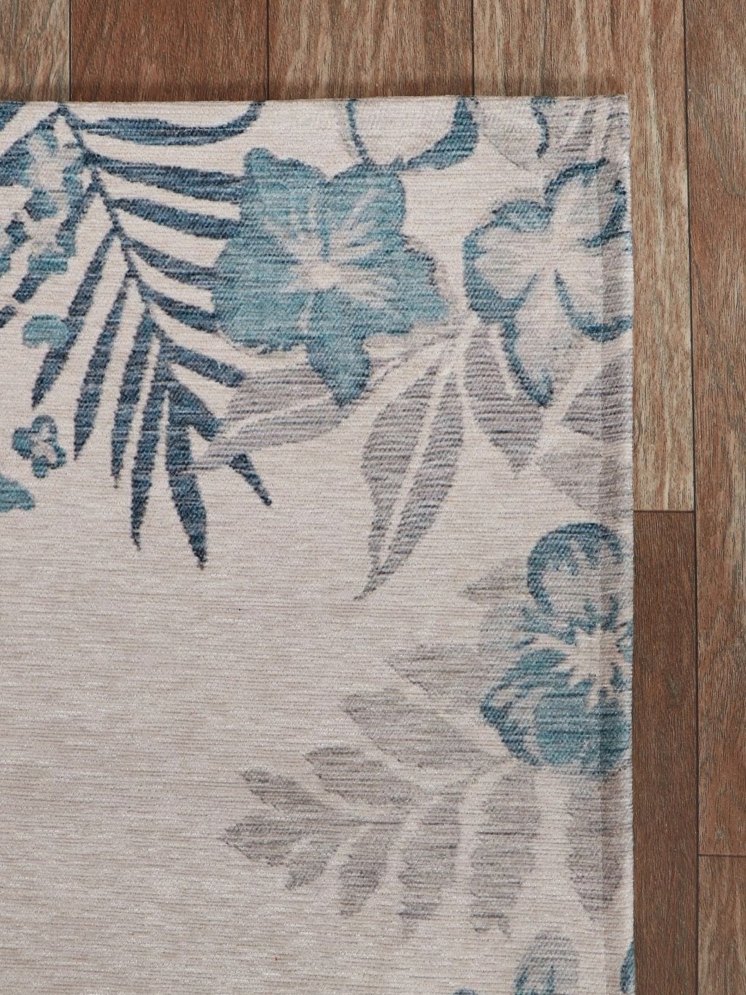 

BELLA TRUE Grey & Blue Floral Printed Anti-Skid Doormats